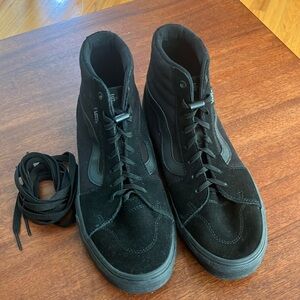 Black Vans high tops worn once